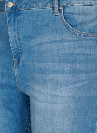 Cropped jeans with contrasting details, Blue denim, Packshot image number 2