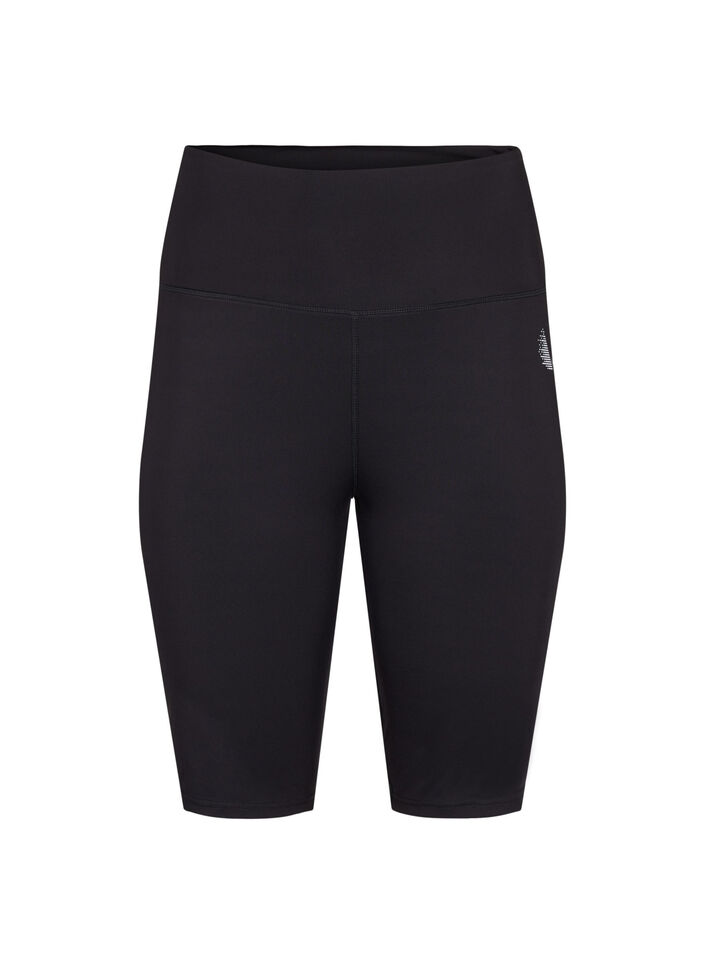 Long tight training shorts, Black, Packshot