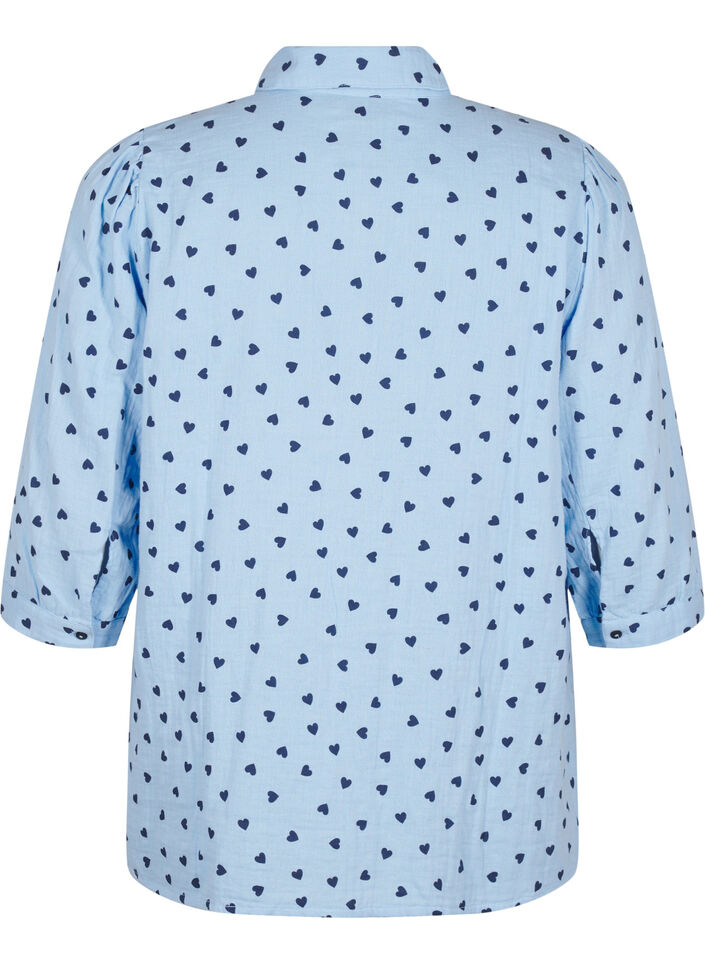 Shirt blouse with 3/4 sleeves, Light Blue, Packshot image number 1