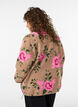 Floral fleece jacket with a high neck and zip, Beige, Model image number 2