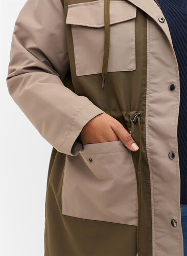 Contrast jacket with pockets, Dark Olive Comb., Model image number 2