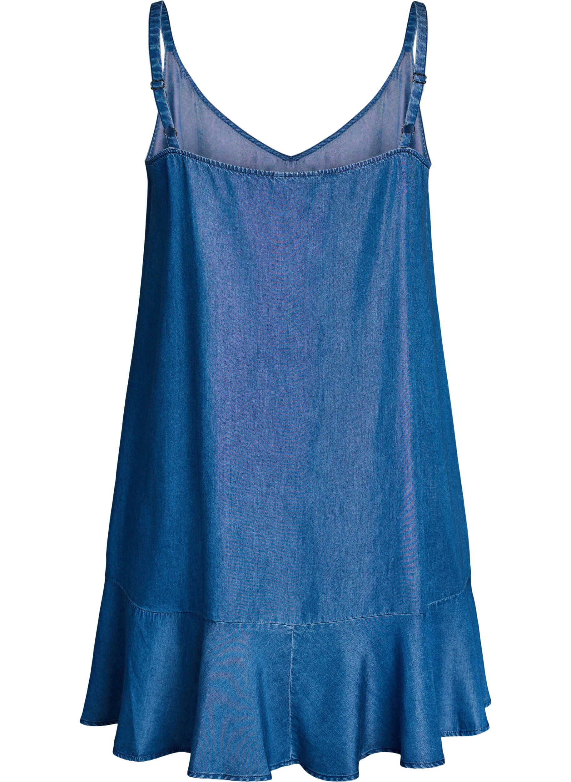 ZizzifashionKnee-length strap dress in TENCEL&trade; Lyocell with a denim look, Blue, Packshot image number 1