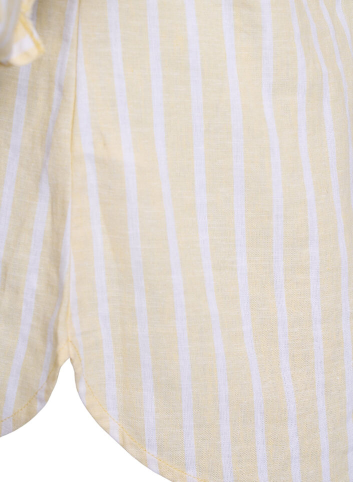 Shirt in linen and viscose with 3/4 sleeves, Beige, Packshot image number 3