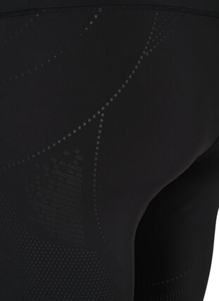 Cropped gym leggings with textured pattern, Black, Packshot image number 2