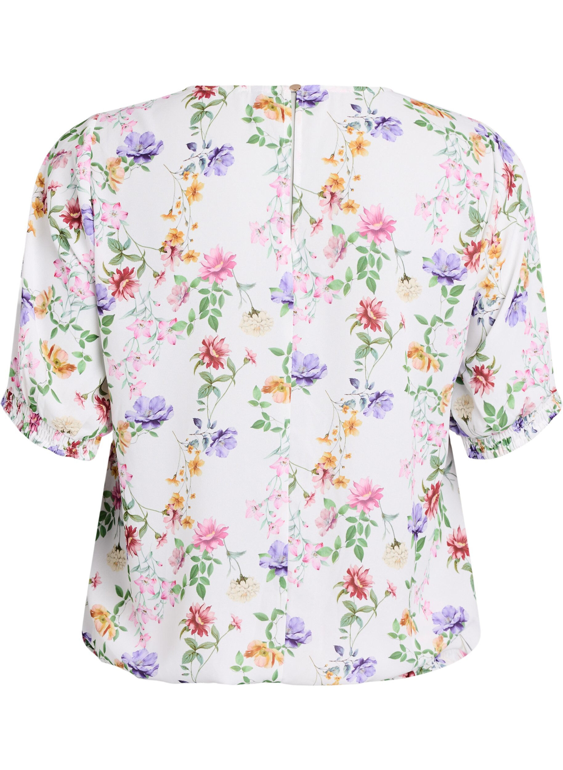 Zizzifashion Floral blouse with smock, Rose, Packshot image number 1