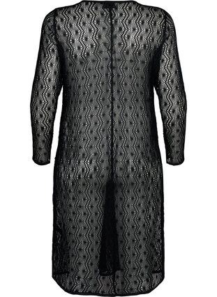 Crochet dress with long sleeves, Black, Packshot image number 1