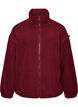 Teddy jacket with eyelet embroidery trim and high collar, Red, Packshot image number 0