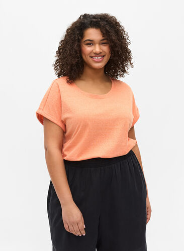 Marled cotton t-shirt, Amberglow Melange, Model image number 0