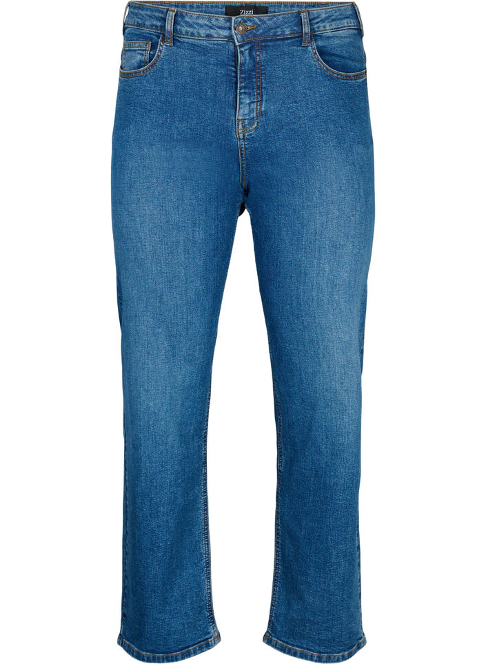 Gemma jeans with high waist and regular fit, Blue denim, Packshot image number 0