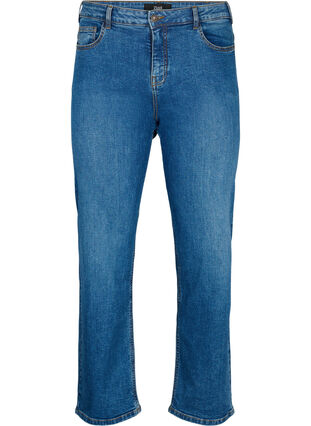 Gemma jeans with high waist and regular fit, Blue denim, Packshot image number 0