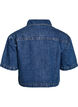 Short-sleeved denim jacket with button fastening, Blue, Packshot image number 1