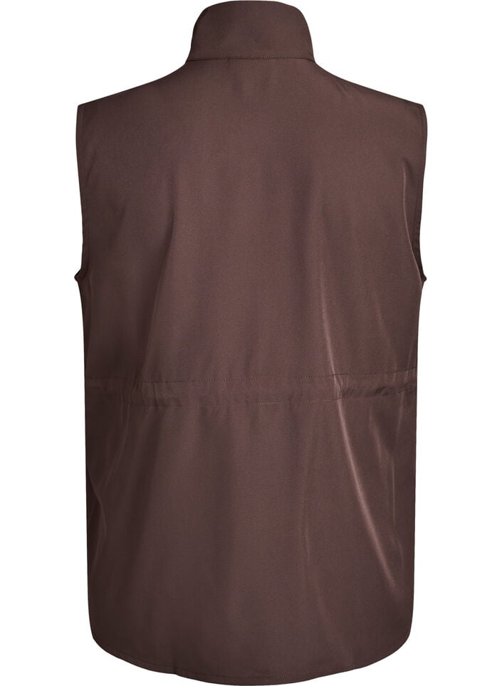 Sleeveless vest with an elasticated waist, Brown, Packshot