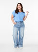 Short sleeve cotton blend T-shirt, Light Blue, Model image number 1