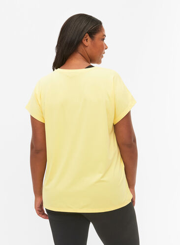 Short sleeved workout t-shirt, Lemon Meringue, Model image number 1