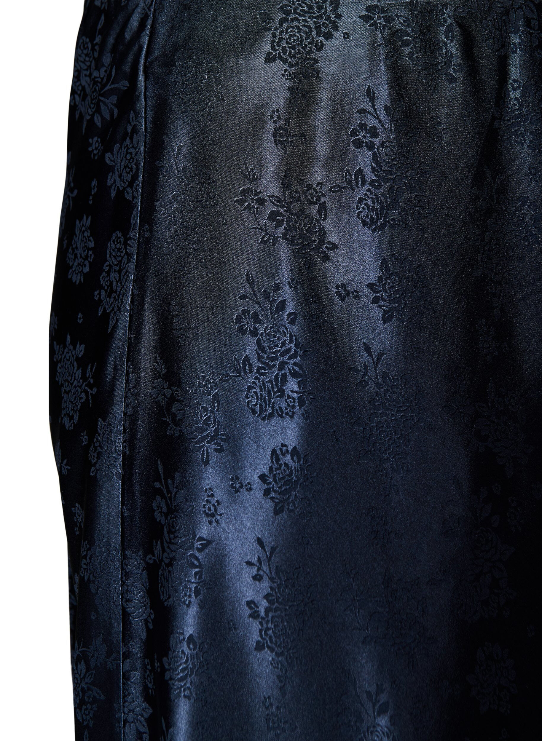 ZizzifashionSatin skirt with a tonal floral pattern, Blue, Packshot image number 2