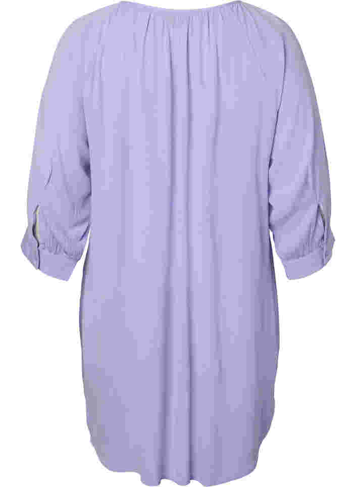 Viscose tunic with 3/4 sleeves, Lavender, Packshot image number 1