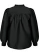 Shiny shirt blouse with ruffles, Black, Packshot image number 1