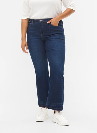 Ellen bootcut jeans with high waist, Dark blue, Model image number 2