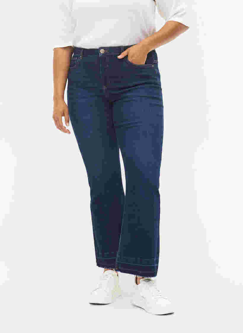Ellen bootcut jeans with high waist, Dark blue, Model image number 2