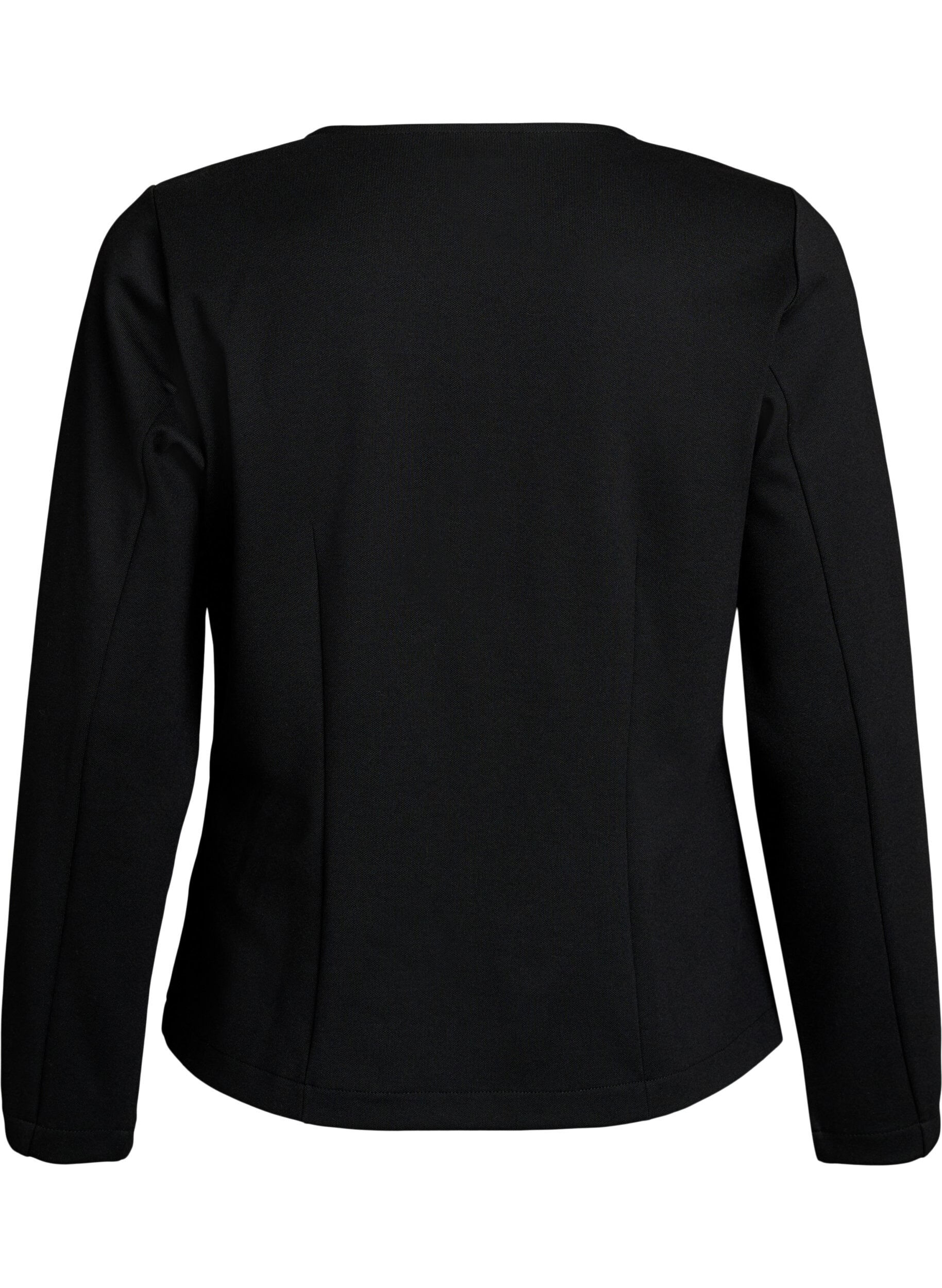 Zizzifashion V-neck cardigan with gold-coloured buttons, Black, Packshot image number 1