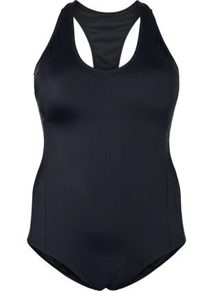 Sports swimsuit with racerback, Black, Packshot image number 0