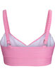 Bikini top with striped texture and criss-cross, Pink, Packshot image number 1