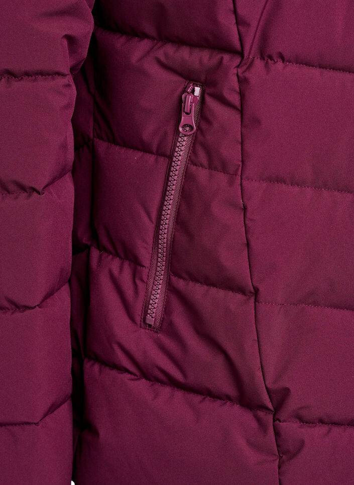 Short puffer jacket with hood, Dark Bordeaux, Packshot image number 3