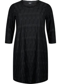 FLASH - Dress with texture and 3/4 sleeves