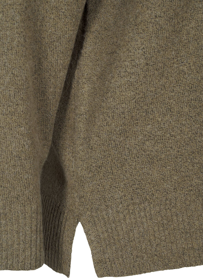 Knitted blouse with V-neck, Dusky G. Black Mel., Packshot image number 3