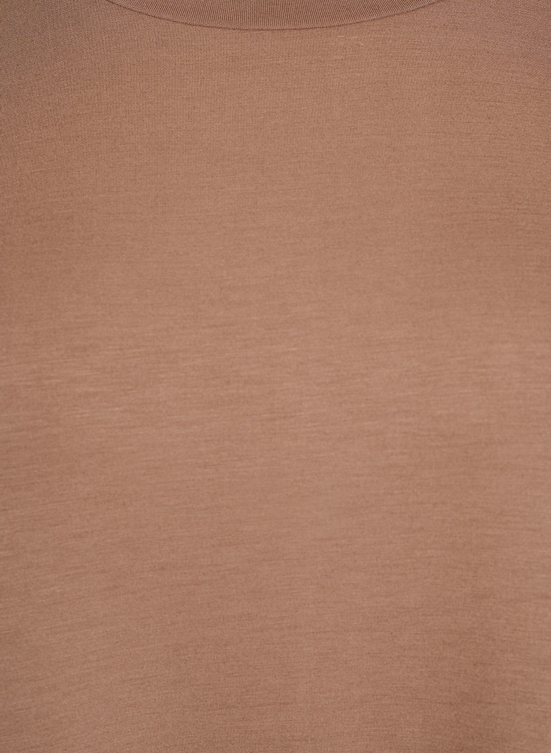 Zizzifashion T-shirt dress in jersey with side slits, Brown, Packshot image number 2