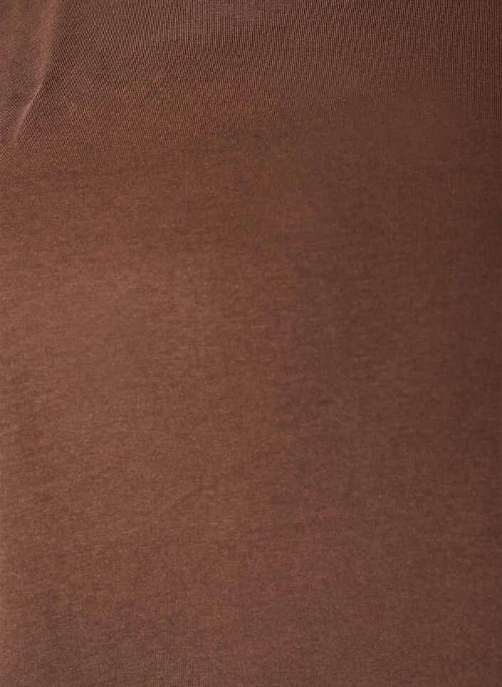 T-shirt with asymmetric lace hem, Brown, Packshot image number 2