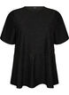 Peplum blouse with glitter stripes, Black, Packshot image number 0