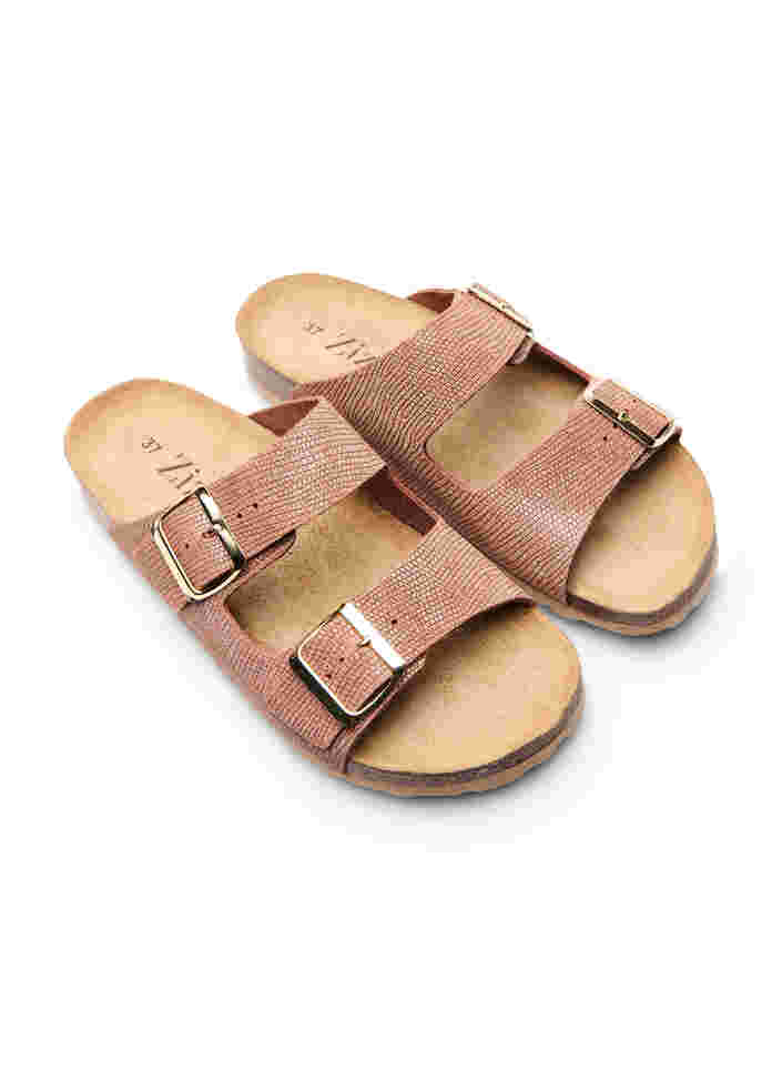 Wide-fit leather sandals, Woody, Packshot image number 1