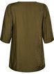 Shiny tunic with a V-neck and 3/4 sleeves, Green, Packshot image number 1