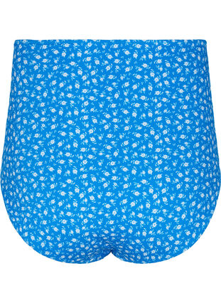 Extra high waist bikini bottom with floral print, Blue Flower Print, Packshot image number 1