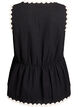 Sleeveless top with wavy contrast edges, Black, Packshot image number 1
