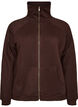 Sweat cardigan with high collar and zip, Brown, Packshot image number 0
