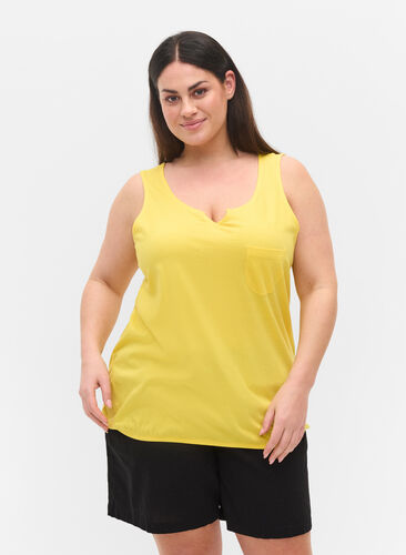 Cotton top with elasticated band in the bottom, Primrose Yellow, Model image number 0