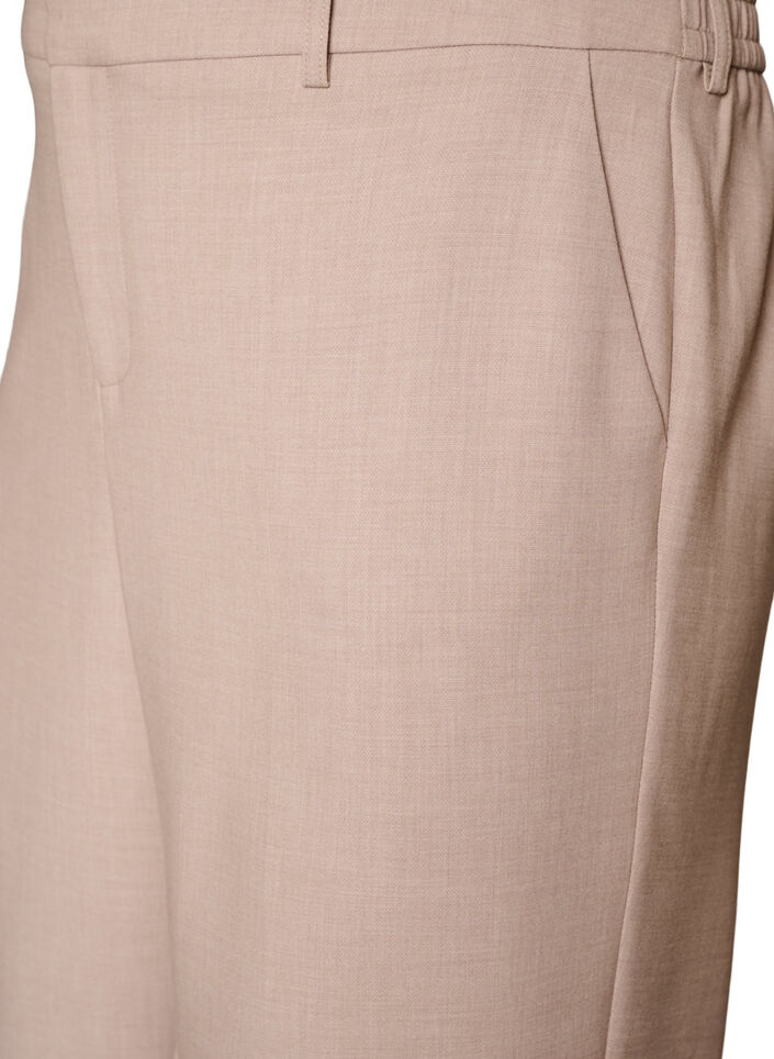 Tailored trousers with a high waist and straight fit, Beige, Packshot image number 2