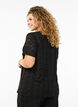 FLASH - T-shirt with eyelet pattern, Black, Model image number 2