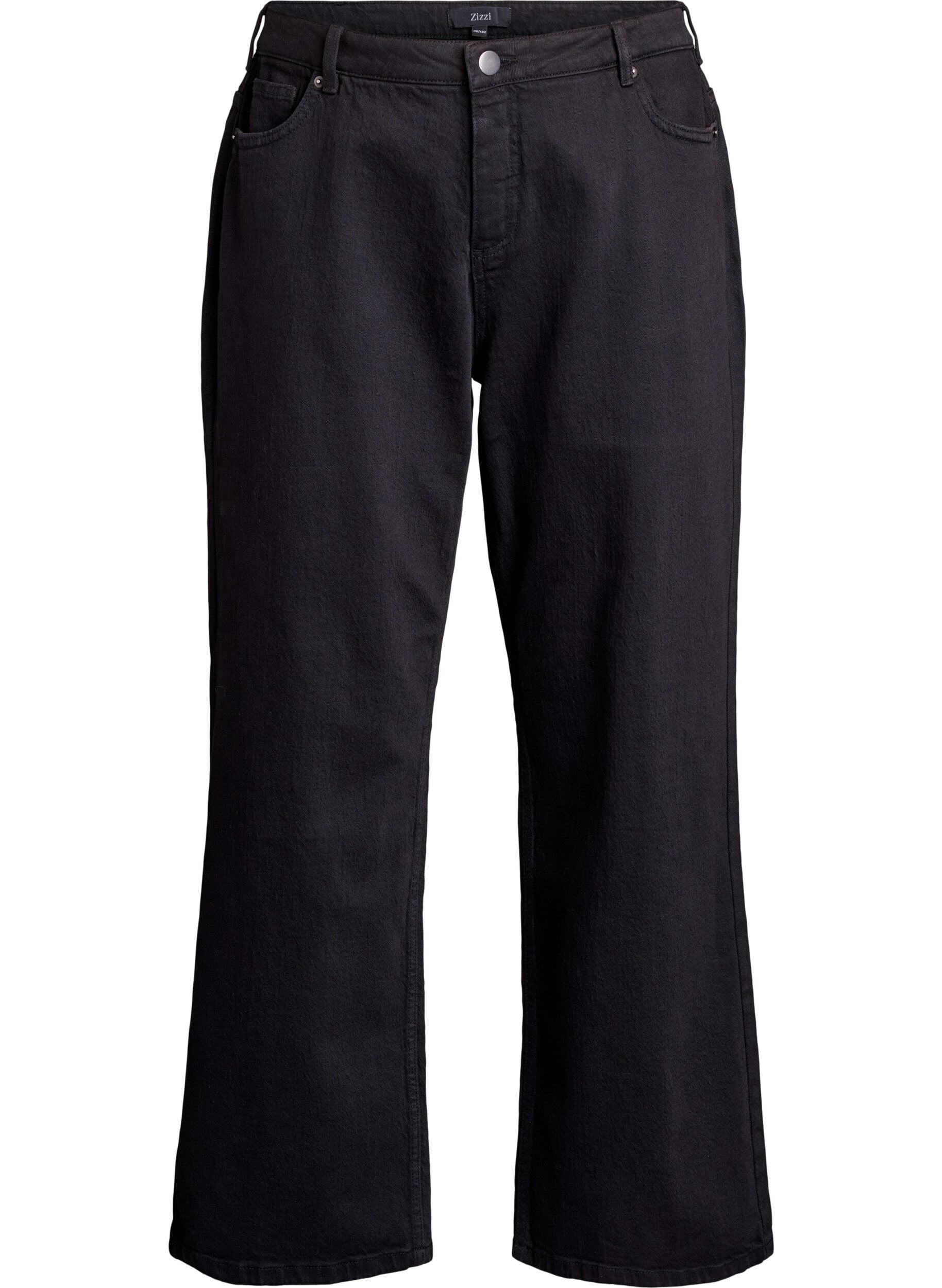 ZizzifashionWide leg jeans with high waist, Black, Packshot image number 0
