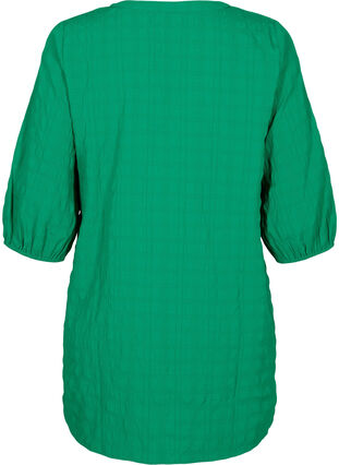 Textured tunic with 3/4 sleeves, Jolly Green, Packshot image number 1