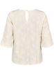 Blouse with 3/4 sleeves and 3D flowers, Warm Off-white, Packshot image number 1
