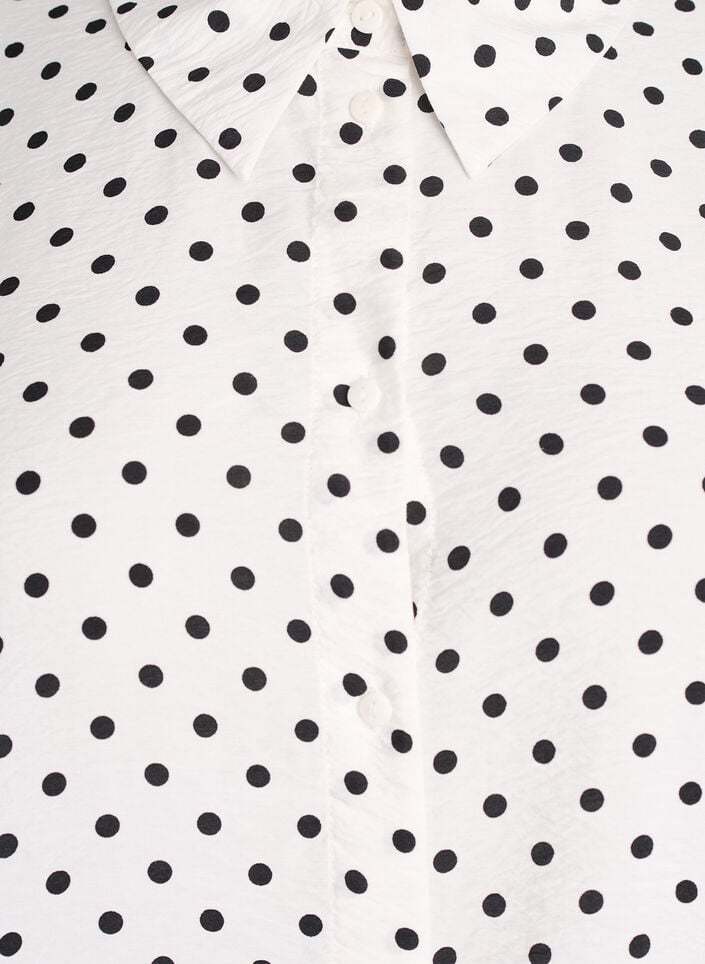 Shirt with dotted pattern and 3/4 sleeves, White, Packshot image number 2