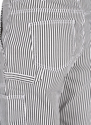 Striped cargo jeans with a straight fit, Black White Stripe, Packshot image number 4