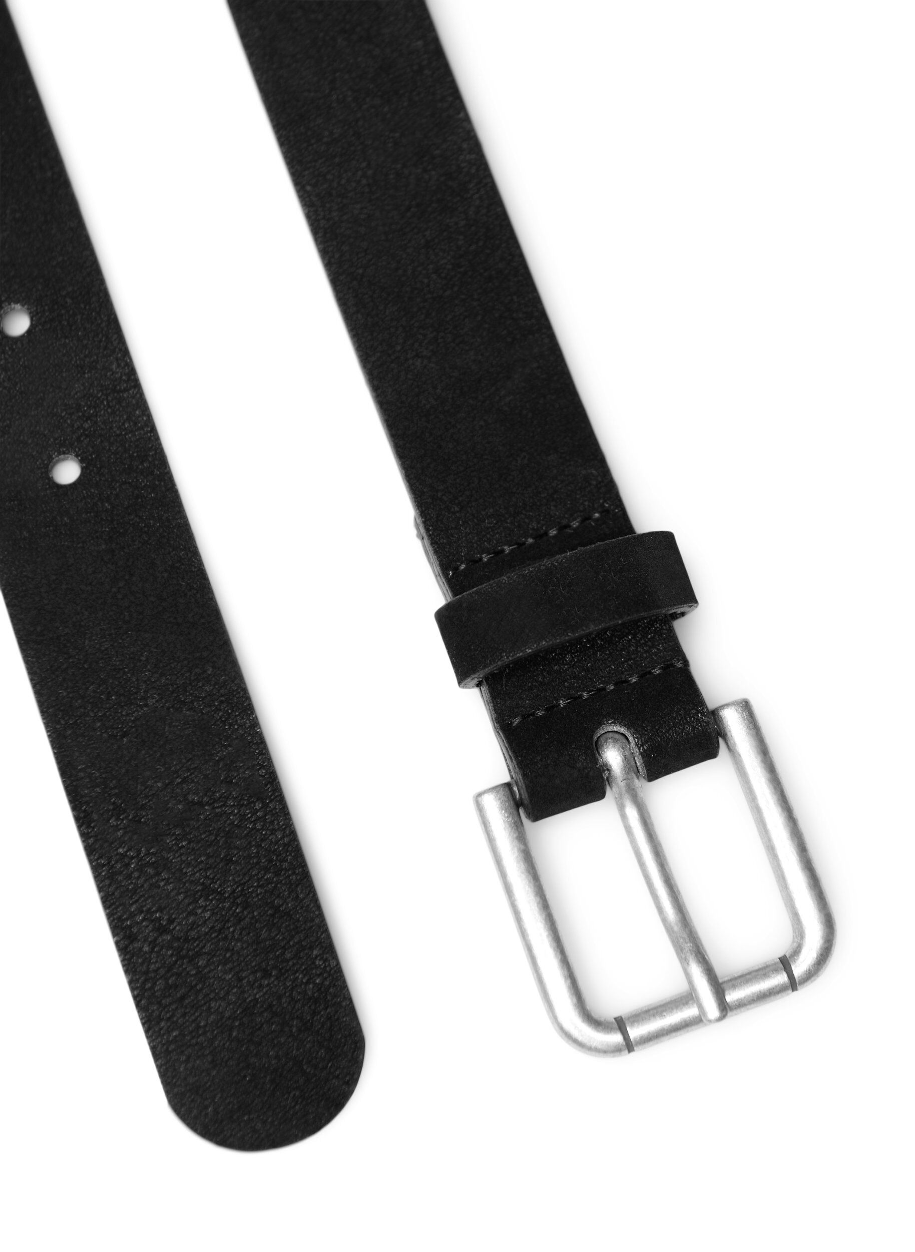 Zizzifashion Leather mix belt, Black, Packshot image number 2