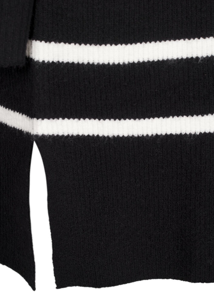 Long-sleeved knitted dress with stripes, Black Cloud D. Comb, Packshot image number 3