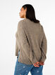 Knitted top with wool and slits, Walnut Mel., Model image number 1