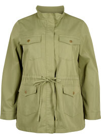 Army jacket with drawstring waist