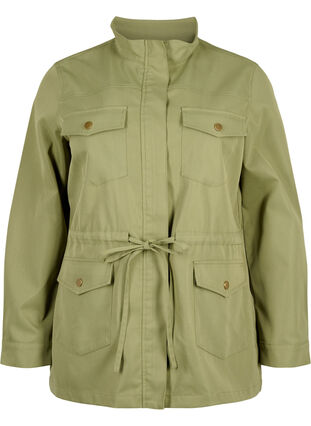 Army jacket with drawstring waist, Aloe, Packshot image number 0